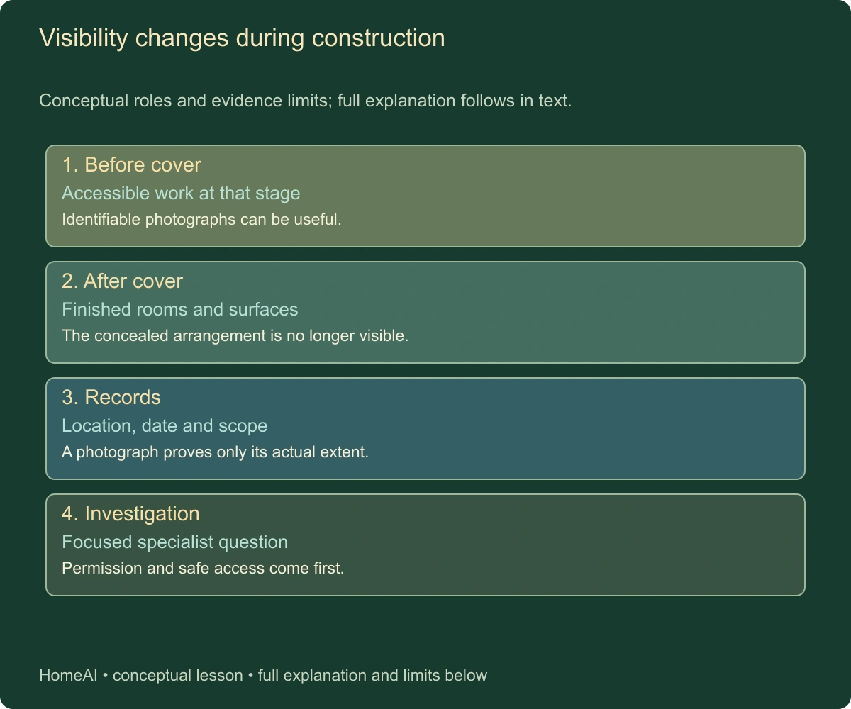 Visibility changes during construction. Conceptual roles and evidence limits; full explanation follows in text.